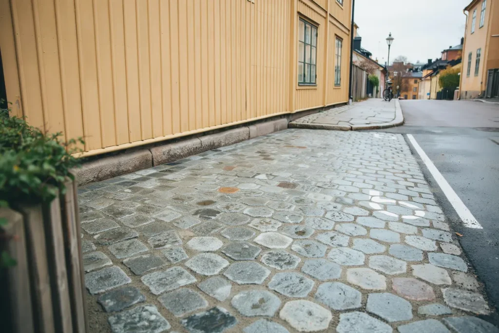 nys ttning av sm gatsten i parkeringsficka p s dermalm