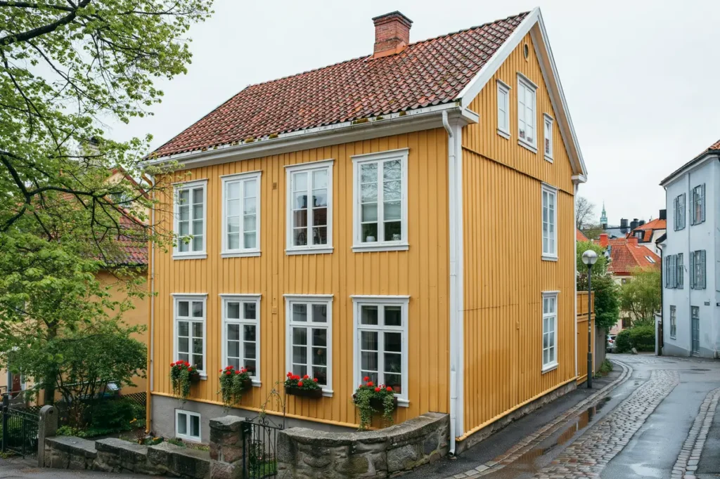 fasadrenovering och f nsterbyte p landsh vdingehus i haga