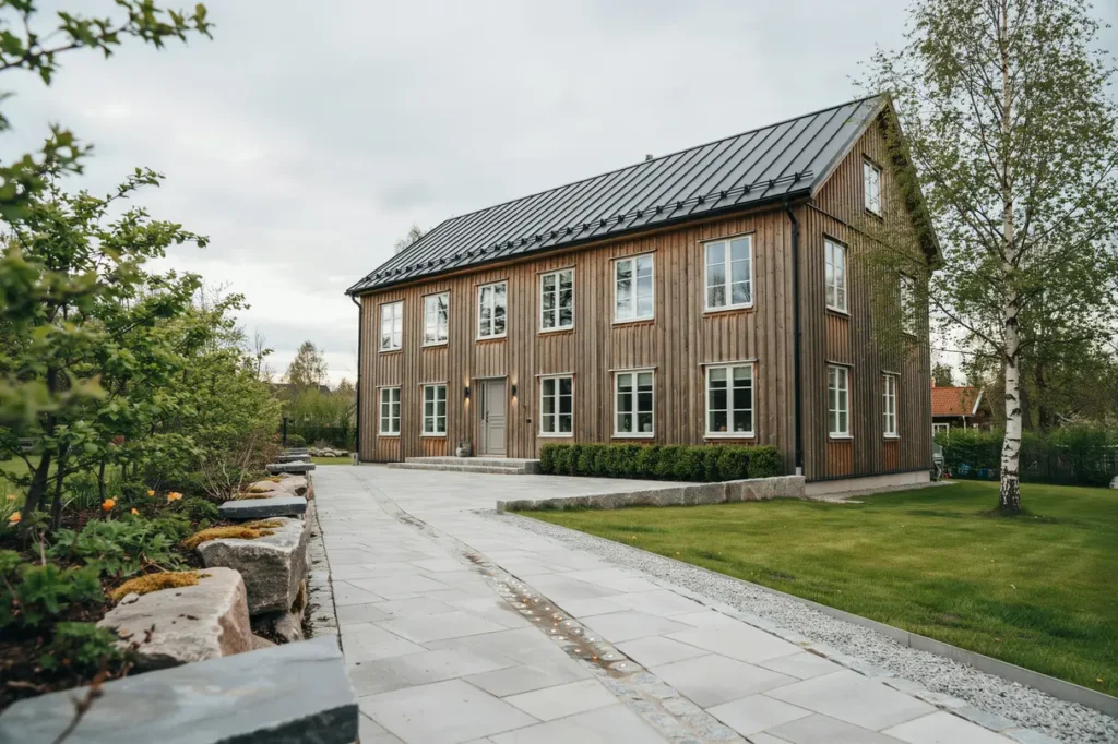 stenl ggning runt huset smarta ytor som minskar smuts f renklar sk tsel och binder ihop tomten